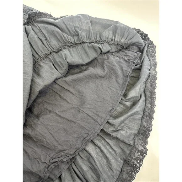 Bhag’s Cotton Tiered Maxi Skirt Black Crochet Elastic Waist Lined Free Size - Picture 13 of 13